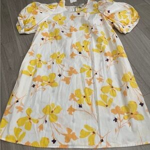 Target Women's Yellow and White Floral Midi Dress
